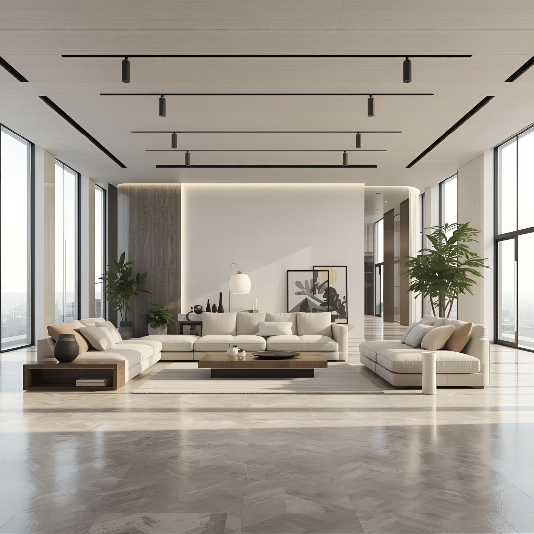 Smart interior design UAE home with flexible layout and modern furniture.